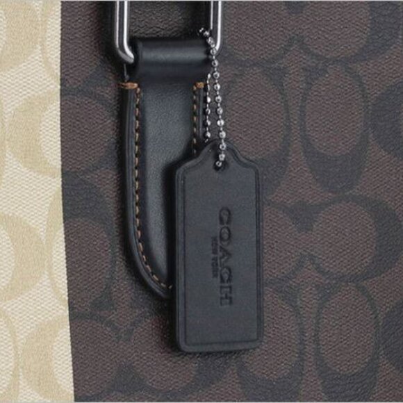 Coach Graham Structured Tote In Blocked Signature Canvas Varsity Stripe - Picture 14 of 16